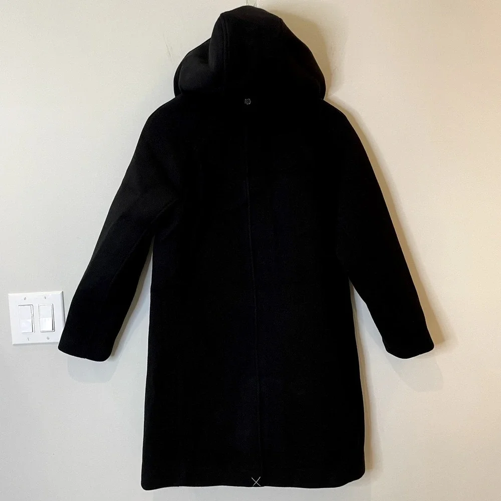 J.Crew Stowe Parka Italian Wool Coat Stadium Midi Hood City Classic CD571 Black